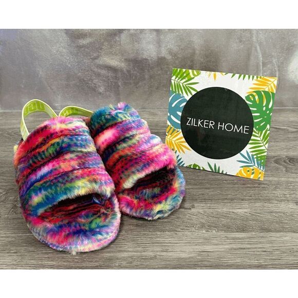 UGG Women's Fluff Yeah Pixelate Slingback Sandals - White Multi 5M - Picture 1 of 8